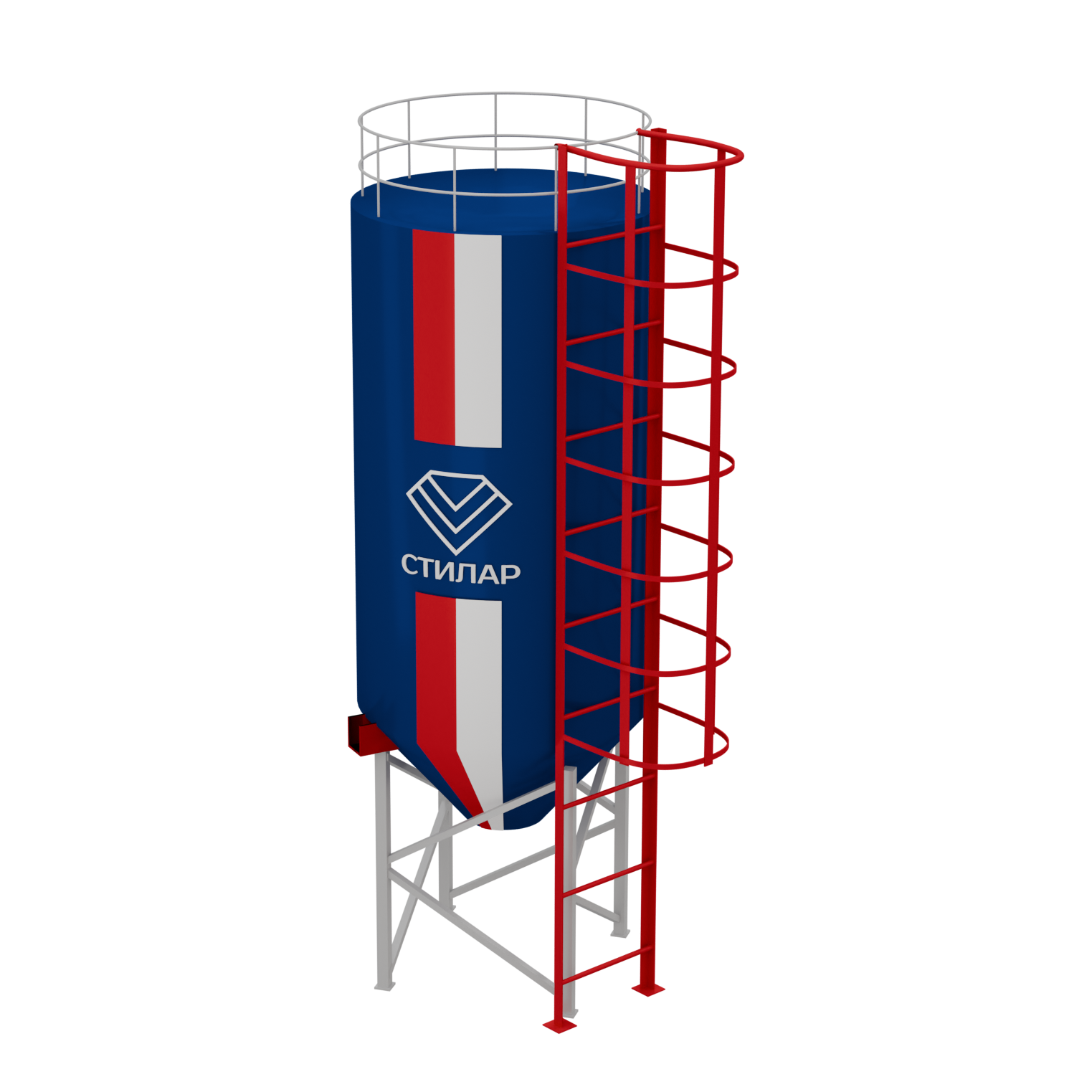 Цельносварный силос для цемента и микросилики 50 м³ от производителя